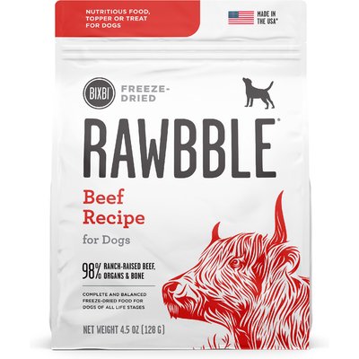 BIXBI BIXBI Rawbble Beef Recipe Grain-Free Freeze-Dried Dog Food, 4.5-oz bag