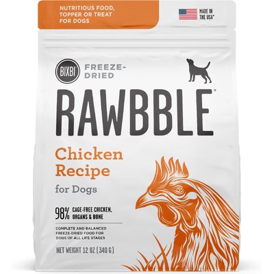 BIXBI BIXBI Rawbble Chicken Recipe Grain-Free Freeze-Dried Dog Food, 12-oz bag