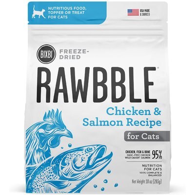 BIXBI BIXBI RAWBBLE Chicken & Salmon Recipe Grain-Free Freeze-Dried Cat Food, 10-oz bag