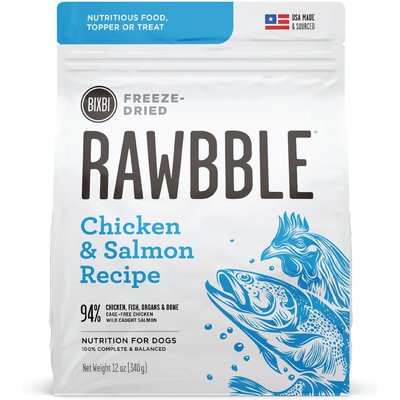 BIXBI BIXBI Rawbble Chicken & Salmon Recipe Grain-Free Freeze-Dried Dog Food, 12-oz bag