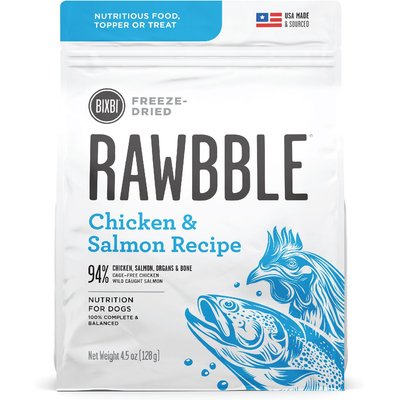 BIXBI BIXBI Rawbble Chicken & Salmon Recipe Grain-Free Freeze-Dried Dog Food, 4.5-oz bag