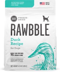 BIXBI Rawbble Duck Recipe Grain-Free Freeze-Dried Dog Food, 4.5-oz bag