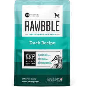 BIXBI RAWBBLE Fresh Duck Recipe Limited Ingredient Grain-Free Dry Dog Food, 24-lb bag