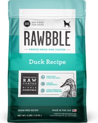 BIXBI RAWBBLE Fresh Duck Recipe Limited Ingredient Grain-Free Dry Dog Food, 4-lb bag