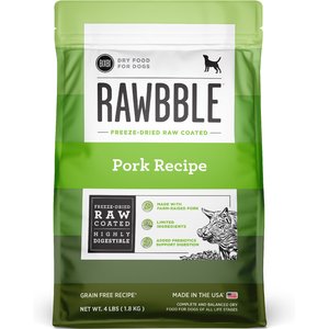 BIXBI RAWBBLE Fresh Pork Recipe Limited Ingredient Grain-Free Dry Dog Food, 4-lb bag