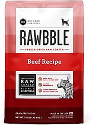 BIXBI Rawbble Grain-Free Beef Recipe Dry Dog Food, 24-lb bag