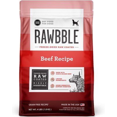 BIXBI BIXBI Rawbble Grain-Free Beef Recipe Dry Dog Food, 4-lb bag