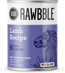 BIXBI Rawbble Grain-Free Canned Lamb Recipe Wet Dog Food, 12.5-oz can, case of 12