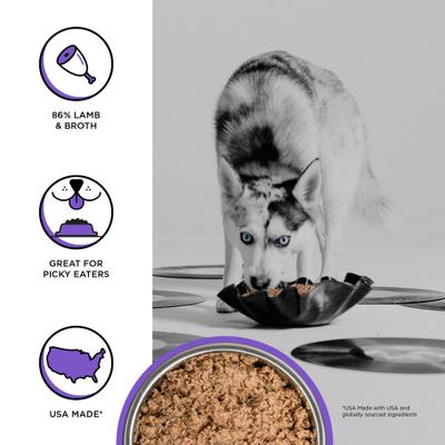 Show full view: BIXBI Rawbble Grain-Free Canned Lamb Recipe Wet Dog Food, 12.5-oz can, case of 12 slide 3 of 7