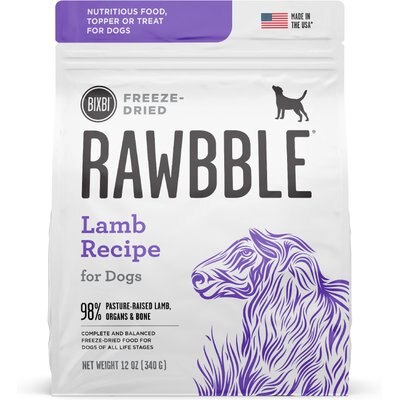 BIXBI BIXBI Rawbble Lamb Recipe Grain-Free Freeze-Dried Dog Food, 12-oz bag