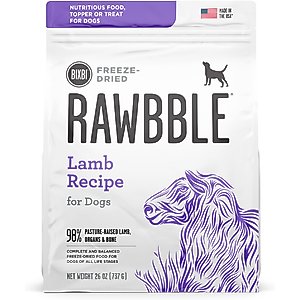 BIXBI Rawbble Lamb Recipe Grain-Free Freeze-Dried Dog Food, 26-oz bag