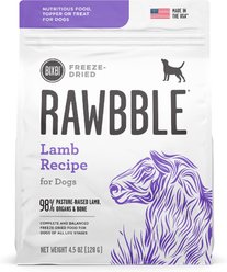 BIXBI Rawbble Lamb Recipe Grain-Free Freeze-Dried Dog Food, 4.5-oz bag