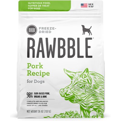 BIXBI BIXBI Rawbble Pork Recipe Grain-Free Freeze-Dried Dog Food, 26-oz bag