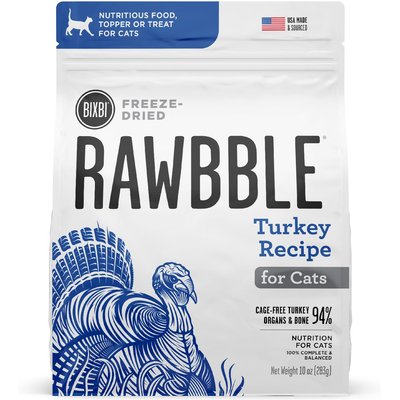 BIXBI BIXBI RAWBBLE Turkey Recipe Grain-Free Freeze-Dried Cat Food, 3.5-oz bag