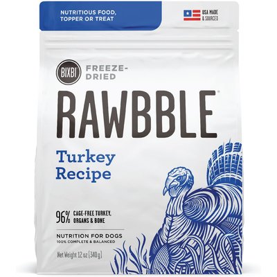 BIXBI BIXBI Rawbble Turkey Recipe Grain-Free Freeze-Dried Dog Food, 12-oz bag