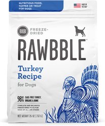 BIXBI Rawbble Turkey Recipe Grain-Free Freeze-Dried Dog Food, 26-oz bag