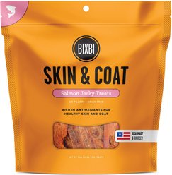 BIXBI Skin & Coat Salmon Jerky Dog Treats, 10-oz bag