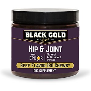 Black Gold Beef Flavored Soft Chew Hip & Joint Supplement for Dogs, 10.5-oz jar