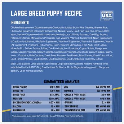 Show full view: Black Gold Explorer Large Breed Puppy Recipe Dry Dog Food, 40-lb bag slide 9 of 11