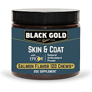 Black Gold Salmon Flavored Soft Chew Skin & Coat Supplement for Dogs, 10.5-oz jar