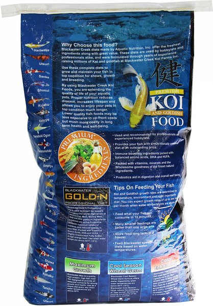Blackwater Premium Koi and Goldfish Food Max Growth Large Pellet Fish Food, 40-lb bag