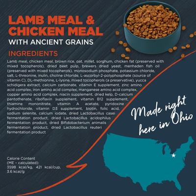 Show full view: Blackwood Complete & Balanced Diet Adult Lamb Meal & Chicken Meal with Ancient Grains Recipe Dry Dog Food, 24-lb bag slide 3 of 11