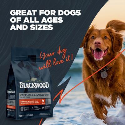 Show full view: Blackwood Complete & Balanced Diet Adult Lamb Meal & Chicken Meal with Ancient Grains Recipe Dry Dog Food, 4.5-lb bag slide 8 of 11