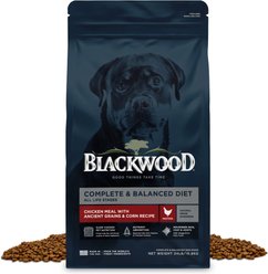 Blackwood Complete & Balanced Diet Chicken Meal with Ancient Grains & Corn Slow Cooked Dry Dog Food, 24-lb bag
