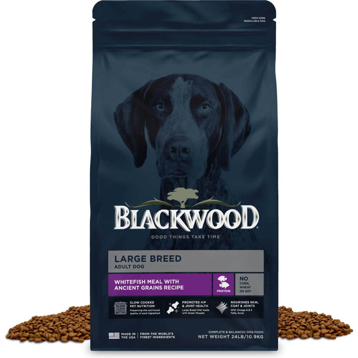 Blackwood Large Breed White Fish with Ancient Grains Slow Cooked Adult Dry Dog Food, 24-lb bag
