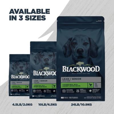 Show full view: Blackwood Lean Senior Chicken Meal with Ancient Grains Recipe Dry Dog Food, 10-lb bag slide 9 of 12