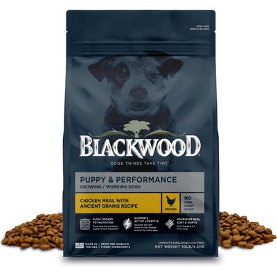Blackwood Blackwood Puppy & Performance for Growing & Working Dogs Chicken Meal with Ancient Grains Slow Cooked Dry Dog Food, 10-lb bag