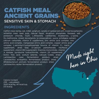 Show full view: Blackwood Sensitive Skin & Stomach Adult Catfish Meal with Ancient Grains Recipe Dry Dog Food, 10-lb bag slide 3 of 11