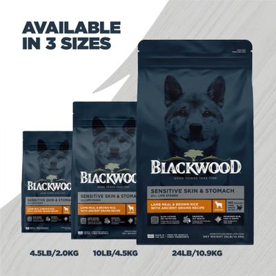 Show full view: Blackwood Sensitive Skin & Stomach Adult Lamb Meal & Brown Rice with Ancient Grains Dry Dog Food, 24-lb bag slide 9 of 11