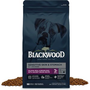 Blackwood Sensitive Skin & Stomach Adult Salmon Meal & Brown Rice with Ancient Grains Dry Dog Food, 24-lb bag