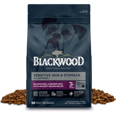 Blackwood Blackwood Sensitive Skin & Stomach Salmon Meal & Brown Rice with Ancient Grains Slow Cooked Dry Dog Food, 10-lb bag