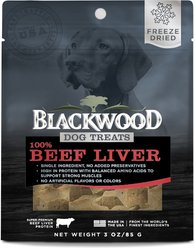 Blackwood Single Ingredient 100% Beef Liver Grain-Free Adult Freeze-Dried Dog Treats, 3-oz bag