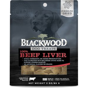 Blackwood Single Ingredient 100% Beef Liver Grain-Free Adult Freeze-Dried Dog Treats, 3-oz bag