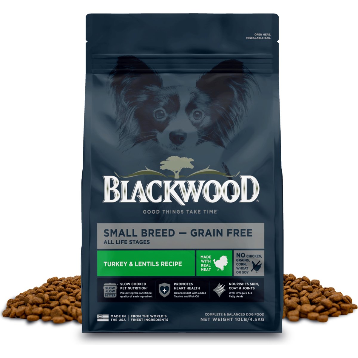 Blackwood Small Breed Grain-Free Turkey & Lentils Slow Cooked Dry Dog Food, 10-lb bag