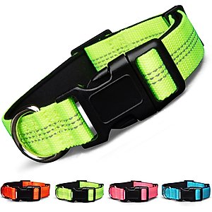 Blazin Color Me Happy! Reflective Dog Collar, Not So Mellow Yellow, Large: 17.3 to 28-in neck, 1-in wide