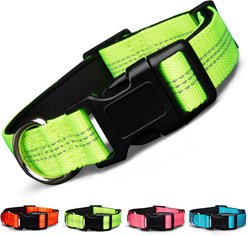 Blazin Color Me Happy! Reflective Dog Collar, Not So Mellow Yellow, Small: 10.2 to 14.8-in neck, .75-in wide slide 1 of 6