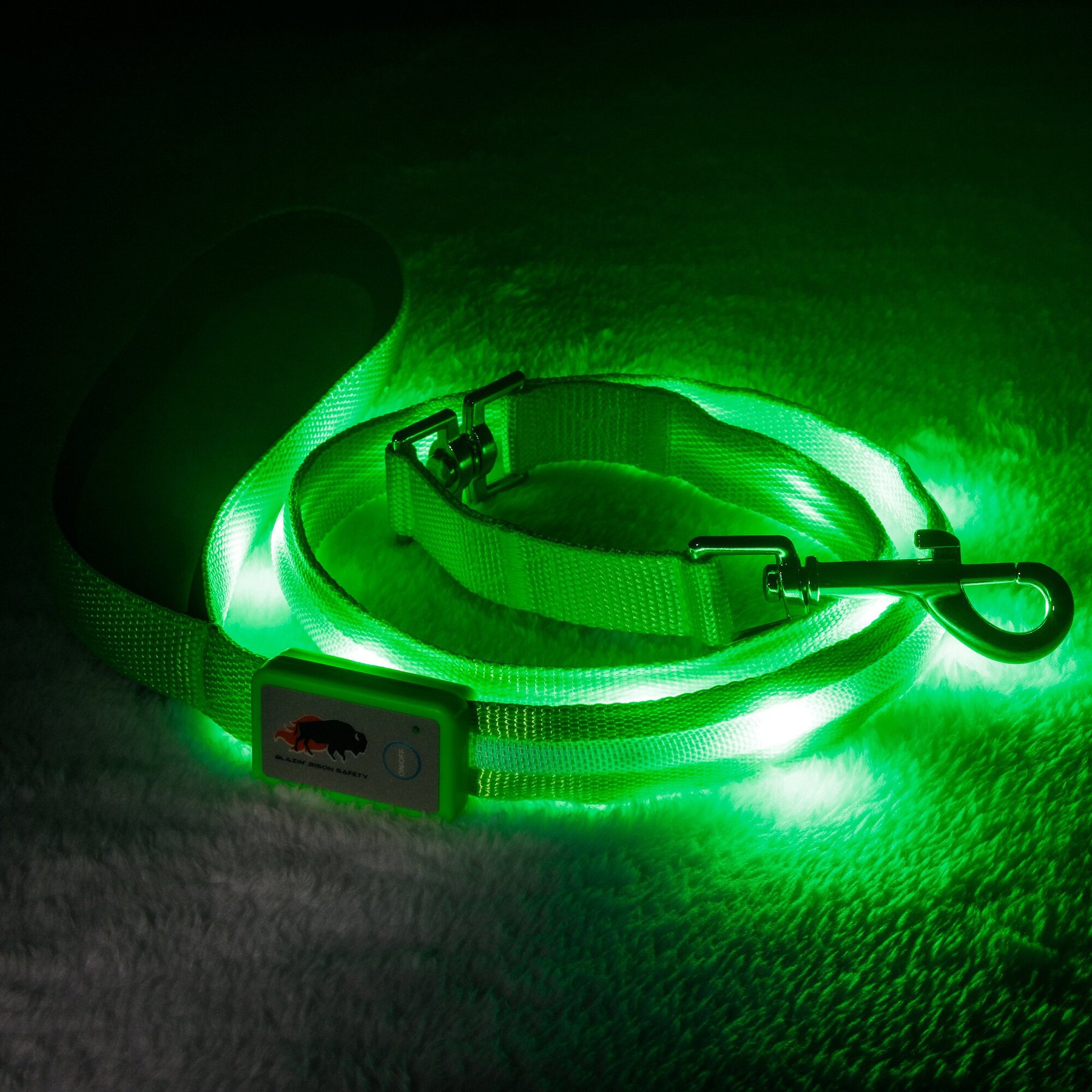 Blazin LED Dog Leash, Green, Small
