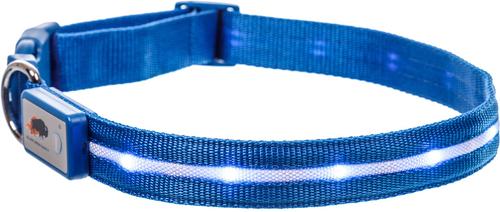 Show full view: Blazin LED USB Rechargeable Nylon Dog Collar, Blue, Small: 9.8 to 14.2-in neck, 5/8-in wide slide 4 of 8
