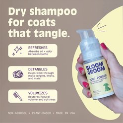 Bloom Groom Poof Powder Dry Dog Shampoo & Detangler, 1.52-oz bottle slide 2 of 7