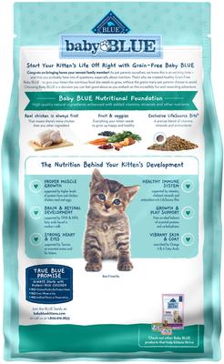 Show full view: Blue Buffalo Baby Blue Healthy Growth Formula Grain-Free High Protein Chicken & Pea Recipe Kitten Dry Food, 2-lb bag slide 3 of 11