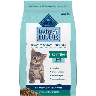 Blue Buffalo Blue Buffalo Baby Blue Healthy Growth Formula Grain-Free High Protein Chicken & Pea Recipe Kitten Dry Food, 4.5-lb bag