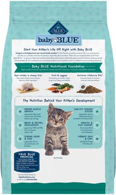 Show full view: Blue Buffalo Baby Blue Healthy Growth Formula Grain-Free High Protein Chicken & Pea Recipe Kitten Dry Food, 4.5-lb bag slide 3 of 11