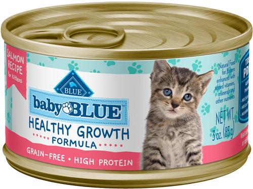Show full view: Blue Buffalo Baby BLUE Healthy Growth Formula Grain-Free High Protein, Natural Kitten Pate Wet Cat Food, Chicken Recipe + Pate Wet Food, Salmon Recipe slide 2 of 10