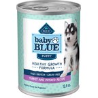 Blue Buffalo Baby Blue Healthy Growth Formula Grain-Free High Protein Turkey & Potato Recipe Puppy Wet Food, 12.5-oz cans, case of 12