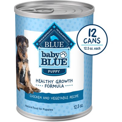 Blue Buffalo Blue Buffalo Baby Blue Healthy Growth Formula Natural Chicken & Vegetable Recipe Puppy Wet Food, 12.5-oz cans, case of 12