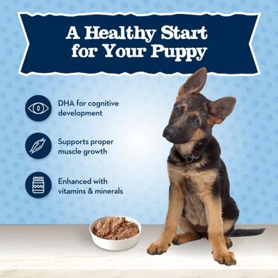 Show full view: Blue Buffalo Baby Blue Healthy Growth Formula Natural Chicken & Vegetable Recipe Puppy Wet Food, 12.5-oz cans, case of 12 slide 5 of 11